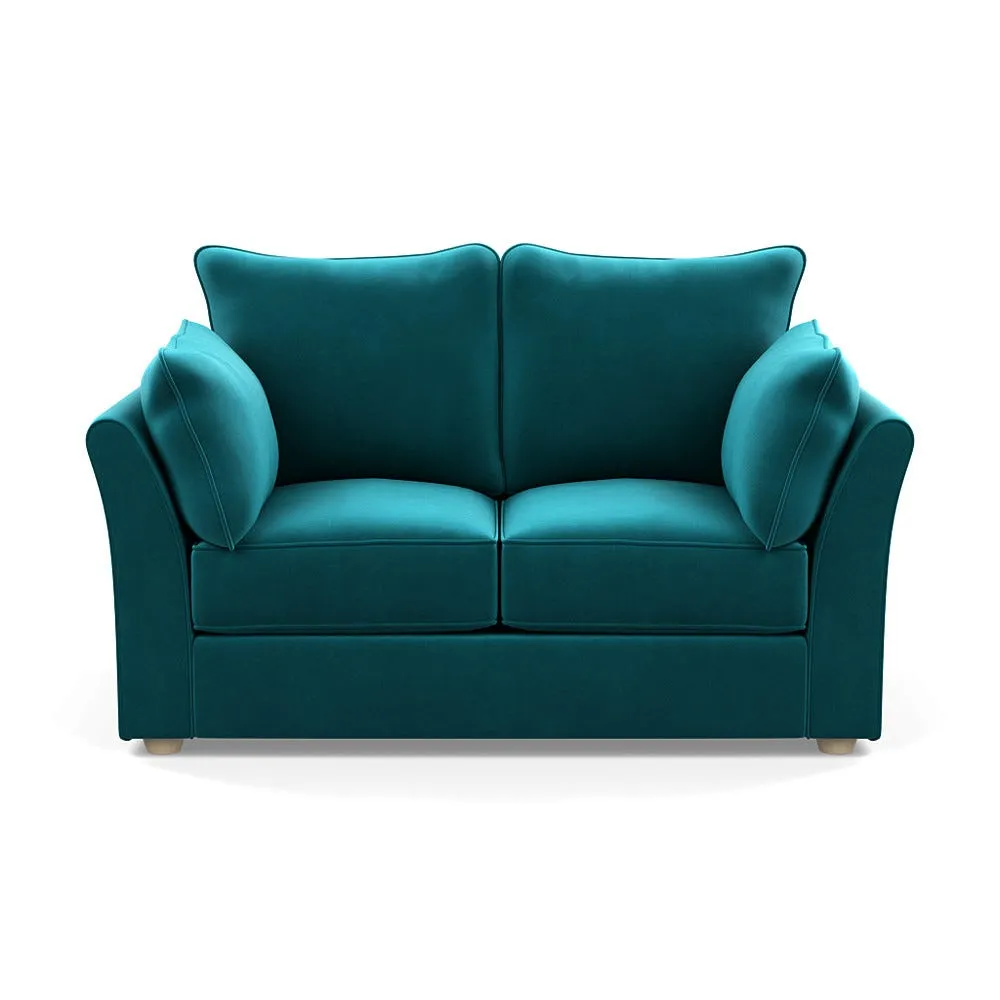 Heal's Tailor 2 Seater Sofa Smart Velvet Petrol Natural Beech Feet 1