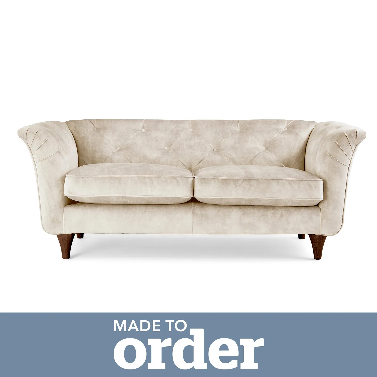 Jaipur 2 Seater Sofa Slub Velvet Slub Velvet Natural