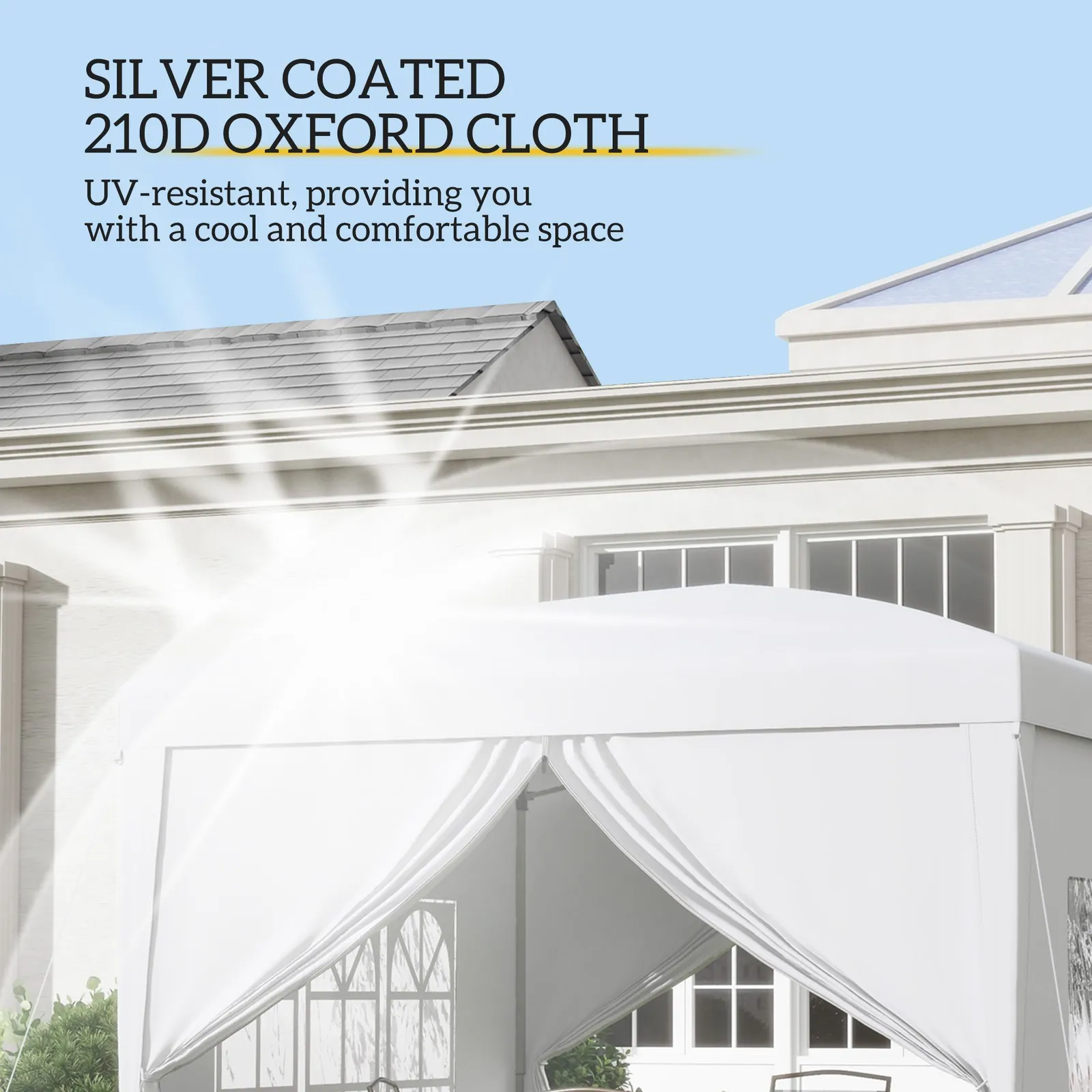 OUTSUNNY 3mx3m Pop Up Gazebo Party Tent Canopy Marquee with Storage Bag in White 5