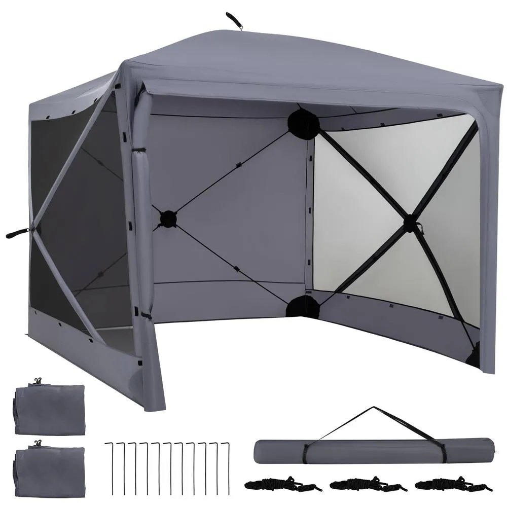 Costway Pop up Gazebo Tent Instant Setup Screen House Outdoor Canopy Shelter in Grey