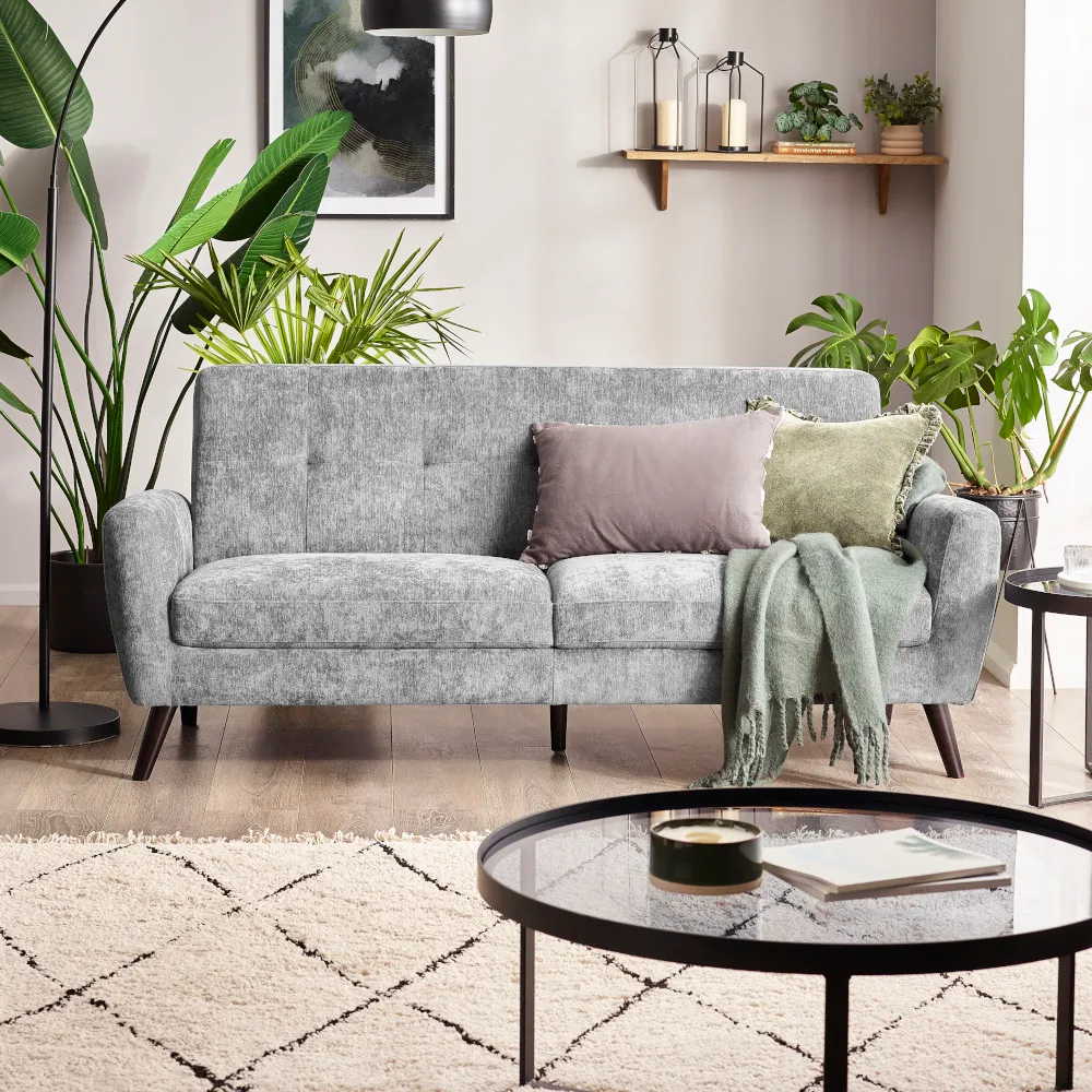 Monza 3-Seater Sofa, Dove Grey Fabric