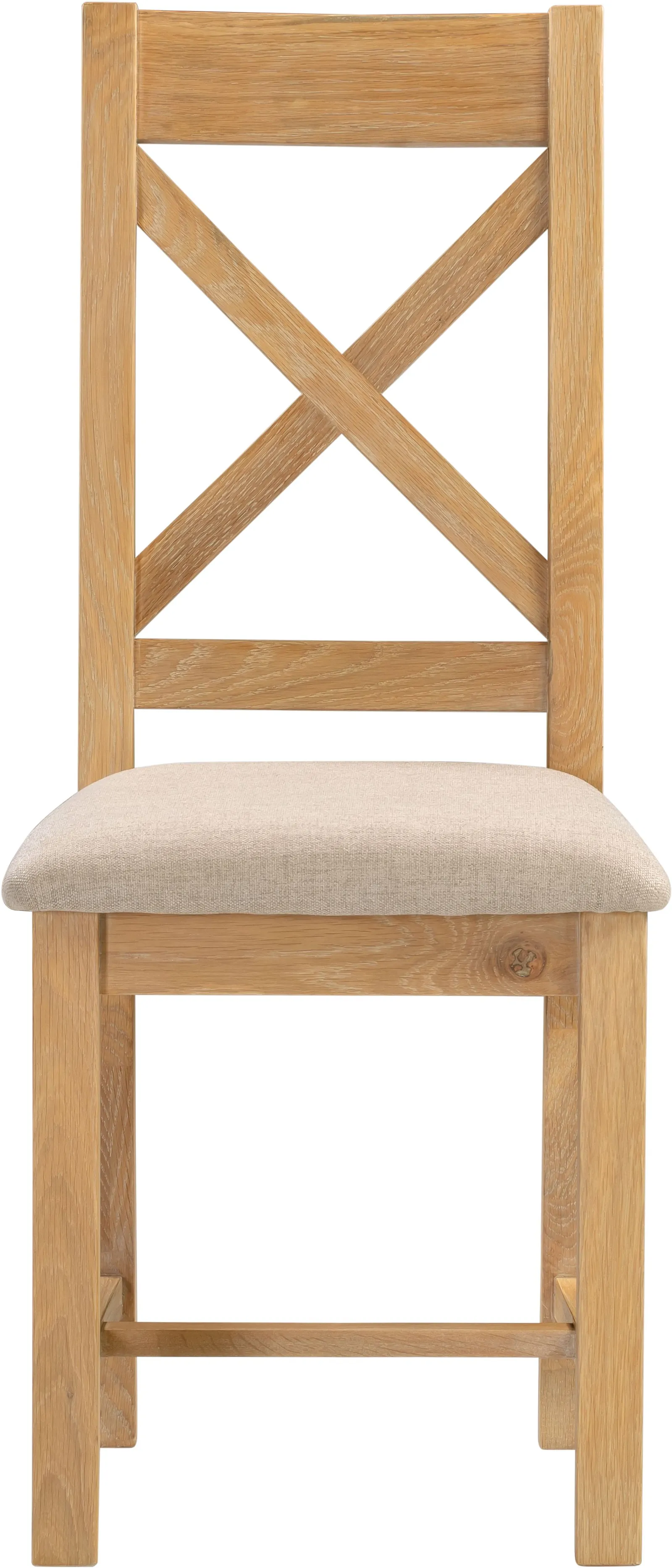 Seconique Windsor Ivory Cross Back Chair (Box of 2) in Light Oak 3