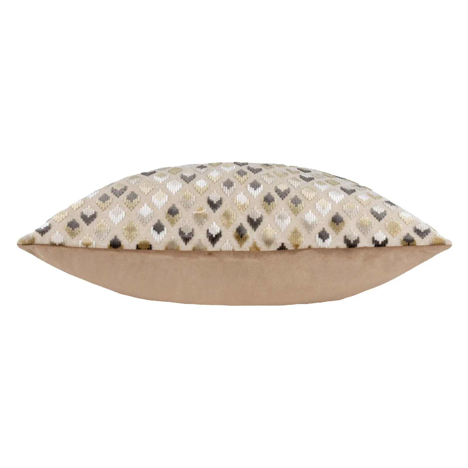Paoletti Lexington Geometric Velvet Cushion in Taupe 4