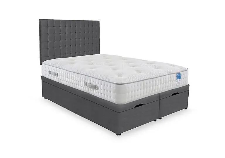 Ergo Deluxe End Lift Ottoman Divan Set - King Size - Plush Dark Grey