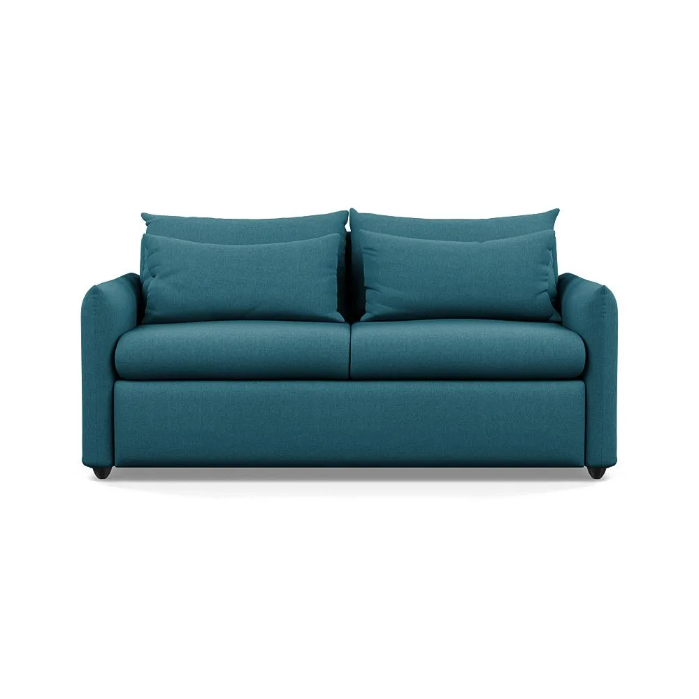 Heal's Pillow 3 Seater Sofa Bed Brushed Cotton Cadet Black Feet