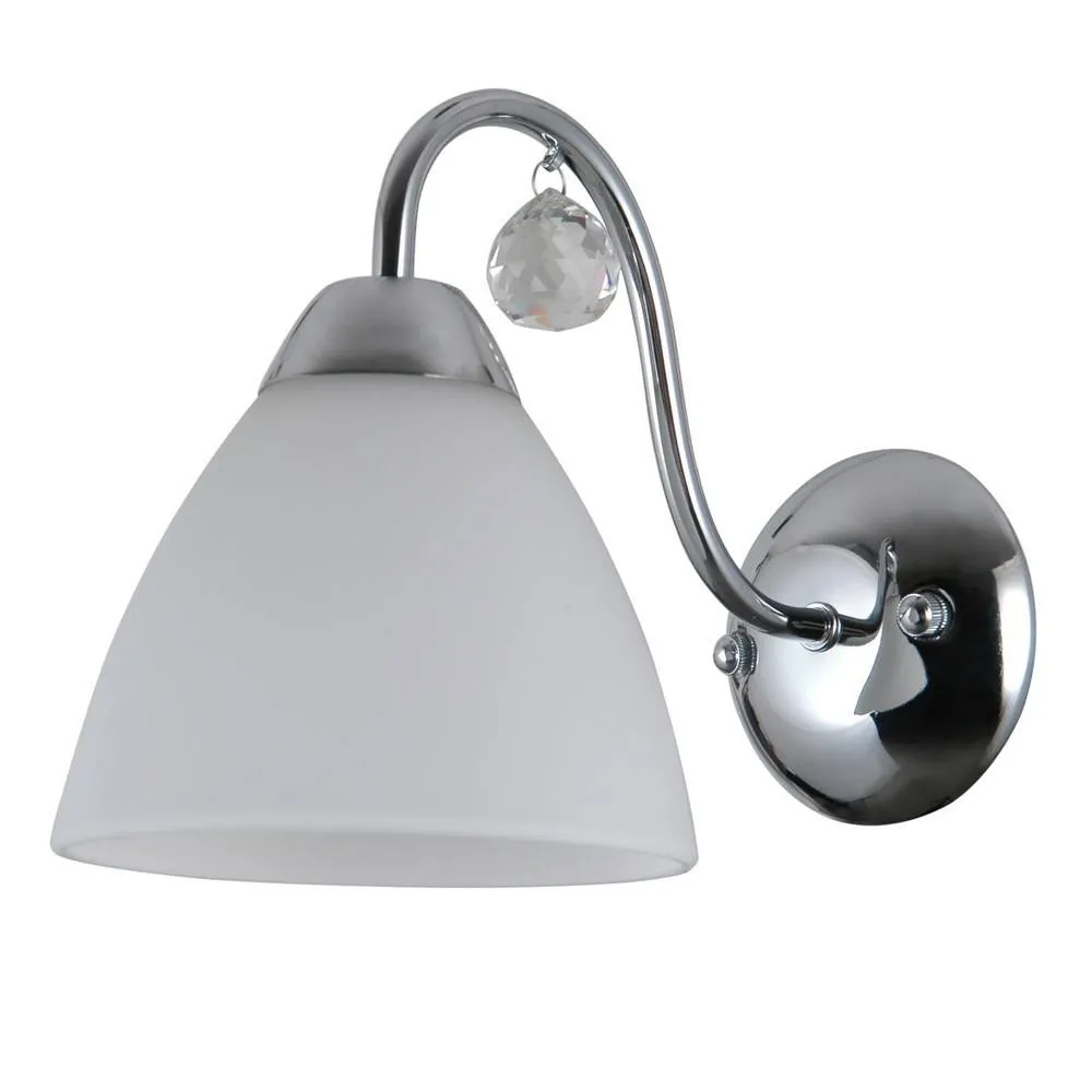 Netlighting Stylized Wall Lamp Chrome White 1 Light with White Shade E27 2