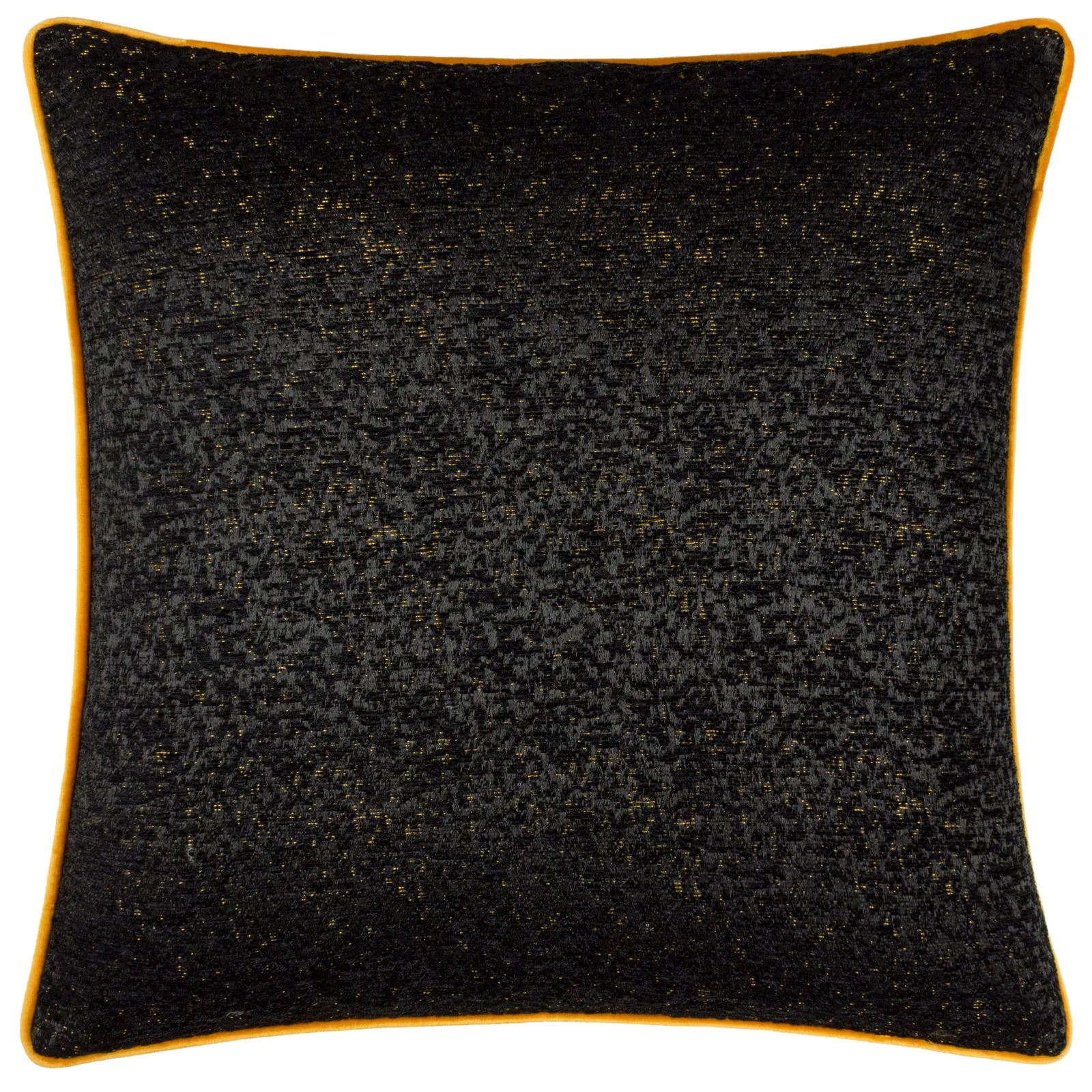 Paoletti Galaxy Chenille Piped Cushion in Black