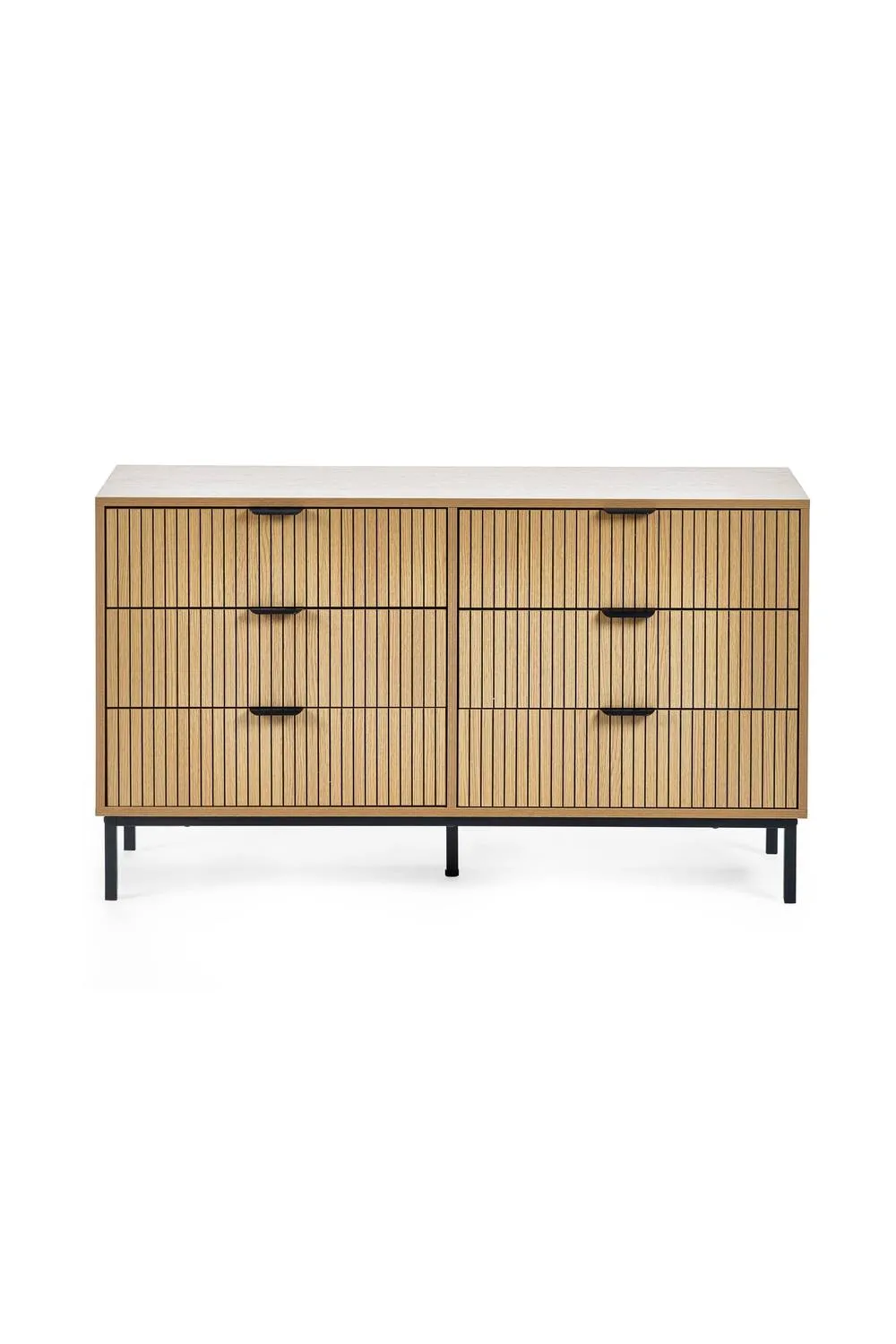 Julian Bowen Sia Fluted 6 Drawer Chest in Light Oak 3
