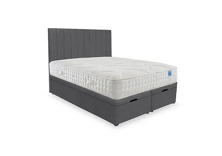 Luxury Firm End Lift Ottoman Divan Set - King Size - Plush Dark Grey