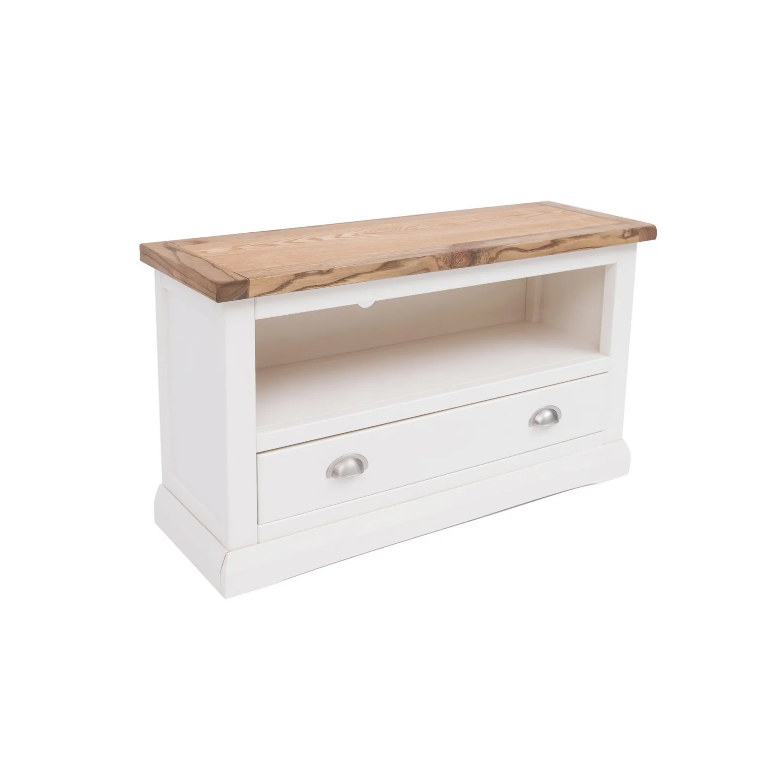 Cabinet Bits Cosenza Off-White 1 Drawer TV Cabinet Chrome Cup Handle 3