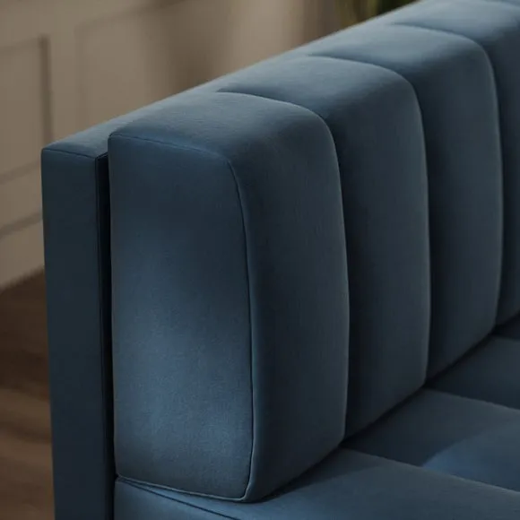 Amali Corner Dining Bench, Matte Plush Velvet 3