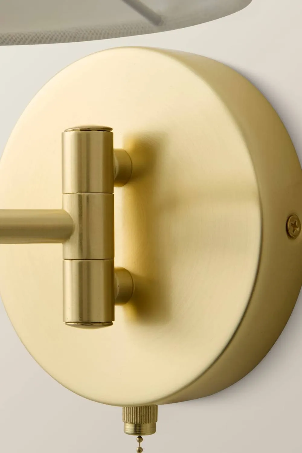 ValueLights Sonia Pair of Adjustable Swing Arm Wall Lights with Taper Linen Shades in Gold 6