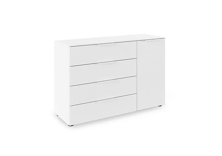 Haven 4 Drawer 1 Door Décor Chest - Alpine White