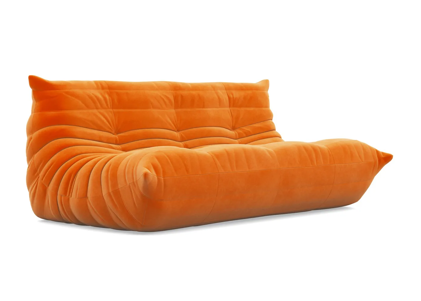 Ligne Roset Togo Large Settee Alcantara Cadmium Orange 1