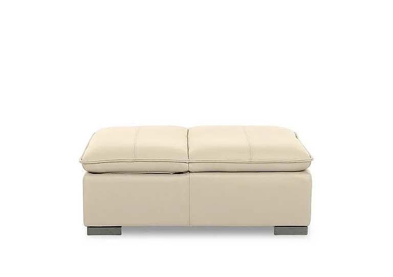Edison Leather Storage Chair Stool - Bisque