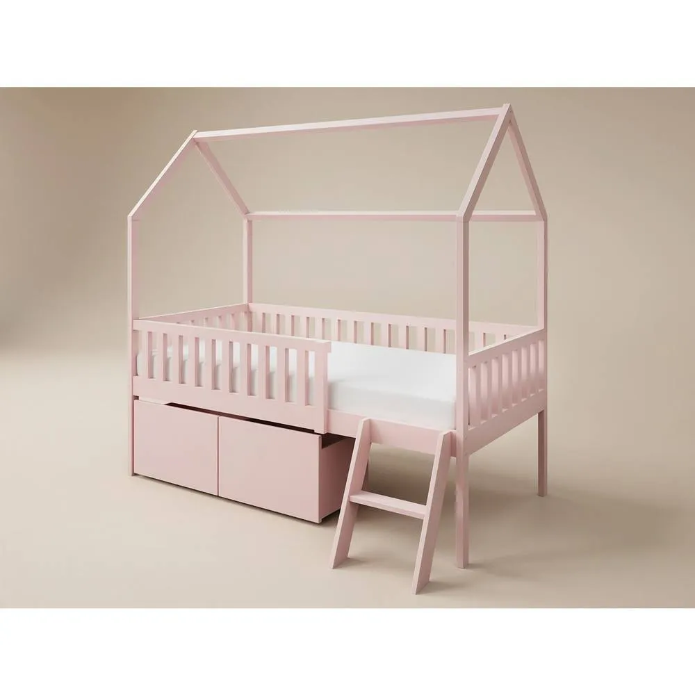 Flair Explorer Single Mid Sleeper Bed with Toy Box in Pink 4