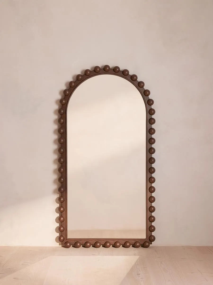 Emilia Bobbin Floor Mirror, Dark Ash