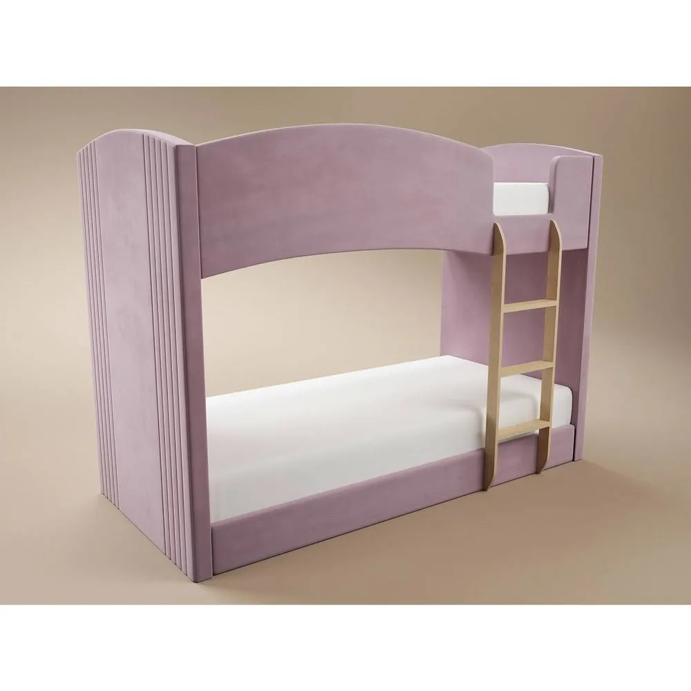 Flair Zoey Upholstered Bunk Bed Pink Velvet 3