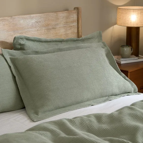 Yard Hebden Waffle 100% Cotton Standard Pillowcase Pair
