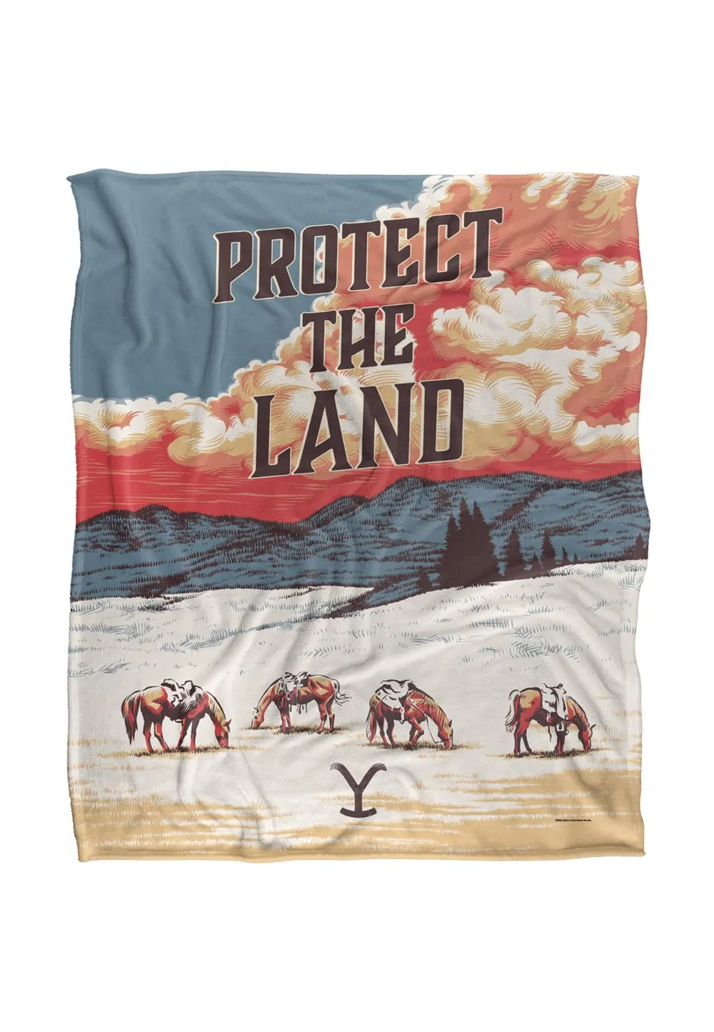 Yellowstone Protect The Land Silky Touch Super Soft Throw Blanket 152 X 127 cm in White