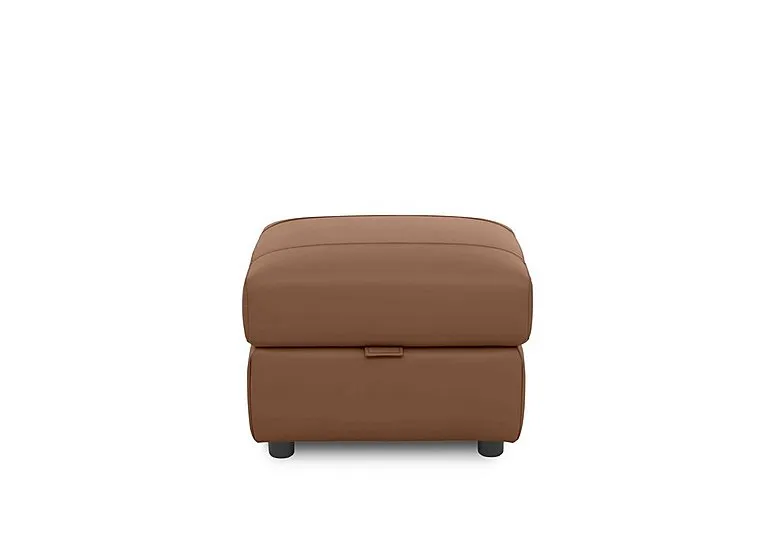 Sloane Leather Storage Footstool - Butterscotch