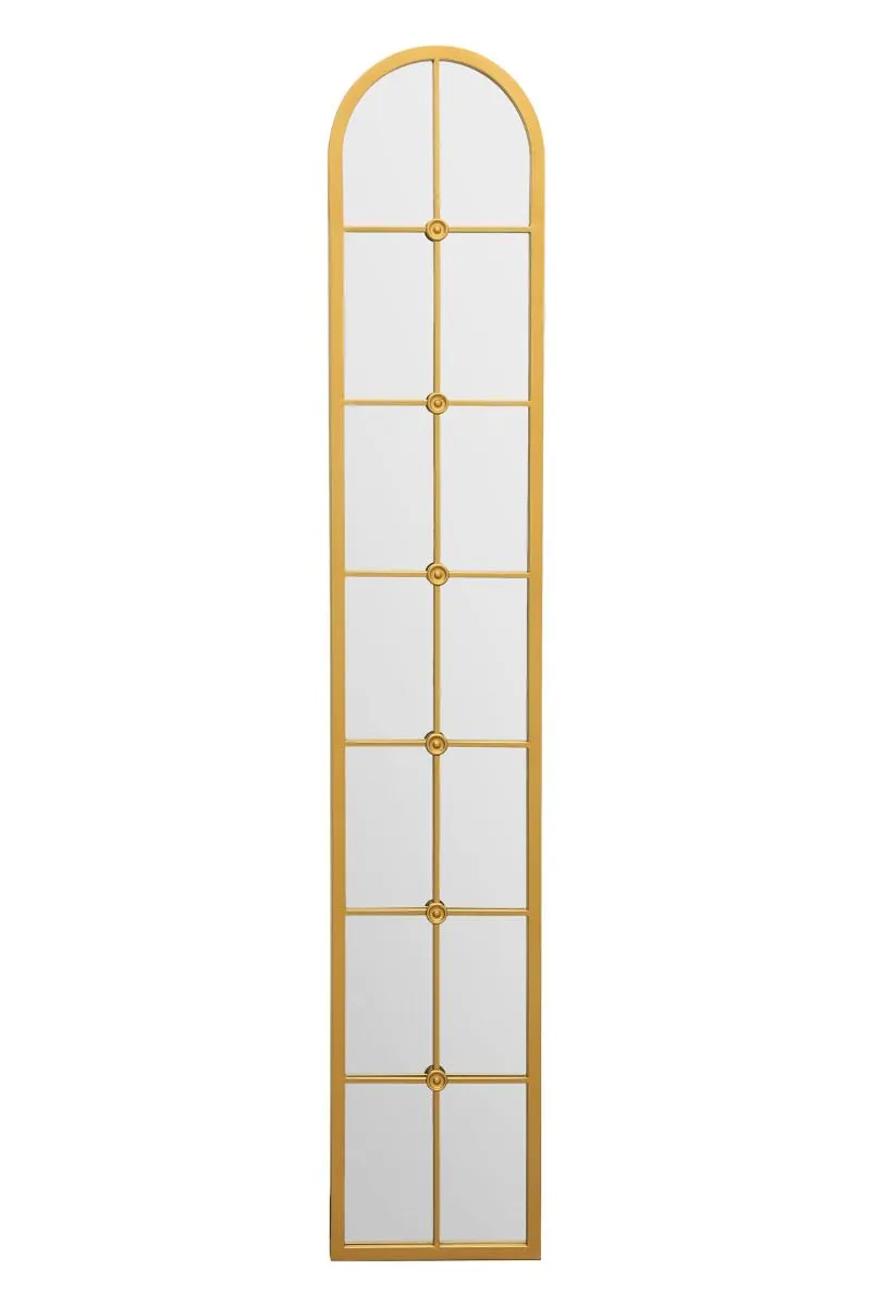 MirrorOutlet Gold Framed Arched Leaner Garden Wall Mirror 67" X 12" (170CM X 30CM) 3