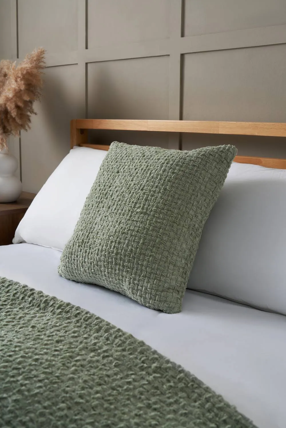 BHS Cross Weave Cushion in Green