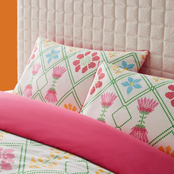 Yinka Ilori Net Floral 100% Cotton Duvet Cover & Pillowcase Set 2