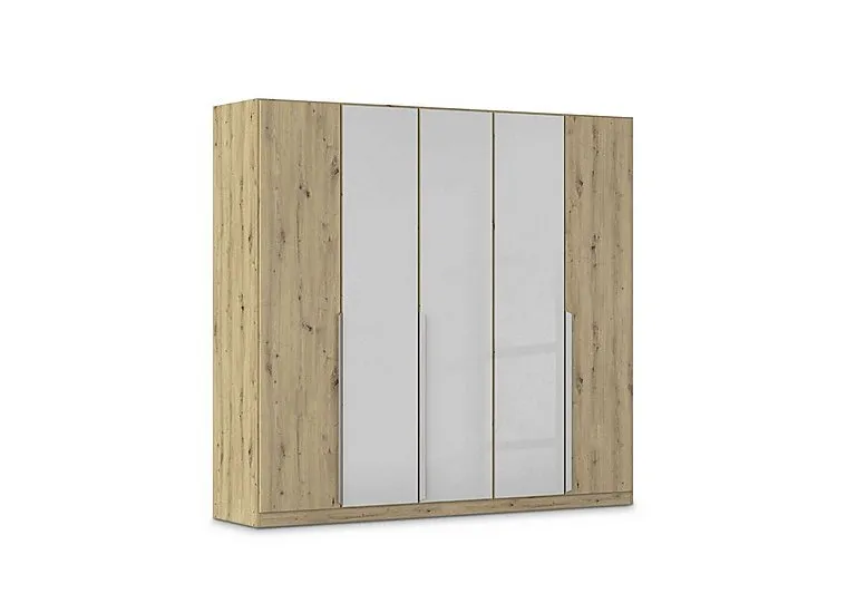 Freja 226cm 5 Door Hinged Decor Wardrobe With Glass Doors