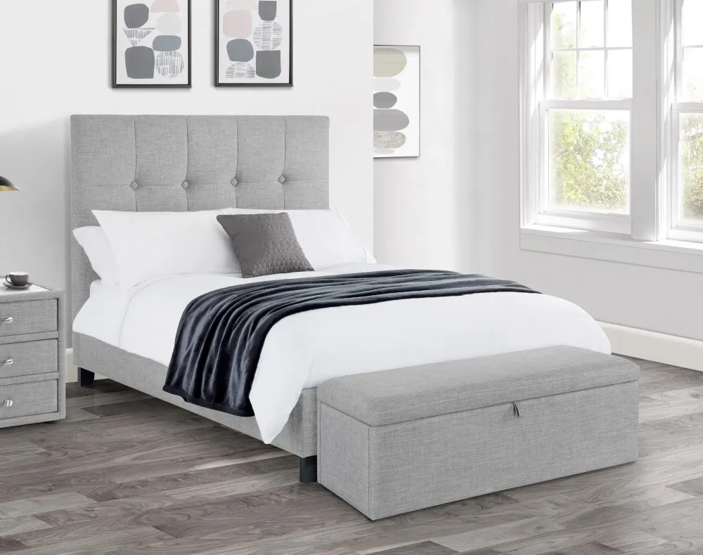 Sorrento Light Grey Fabric Bed Frame - 6ft Super King Size