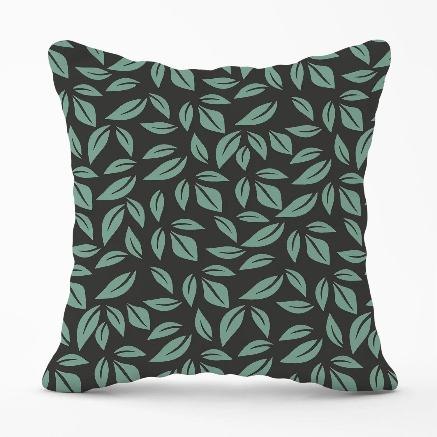 Warren Reed - Designer Delicate Leaf Outdoor Cushion in Green