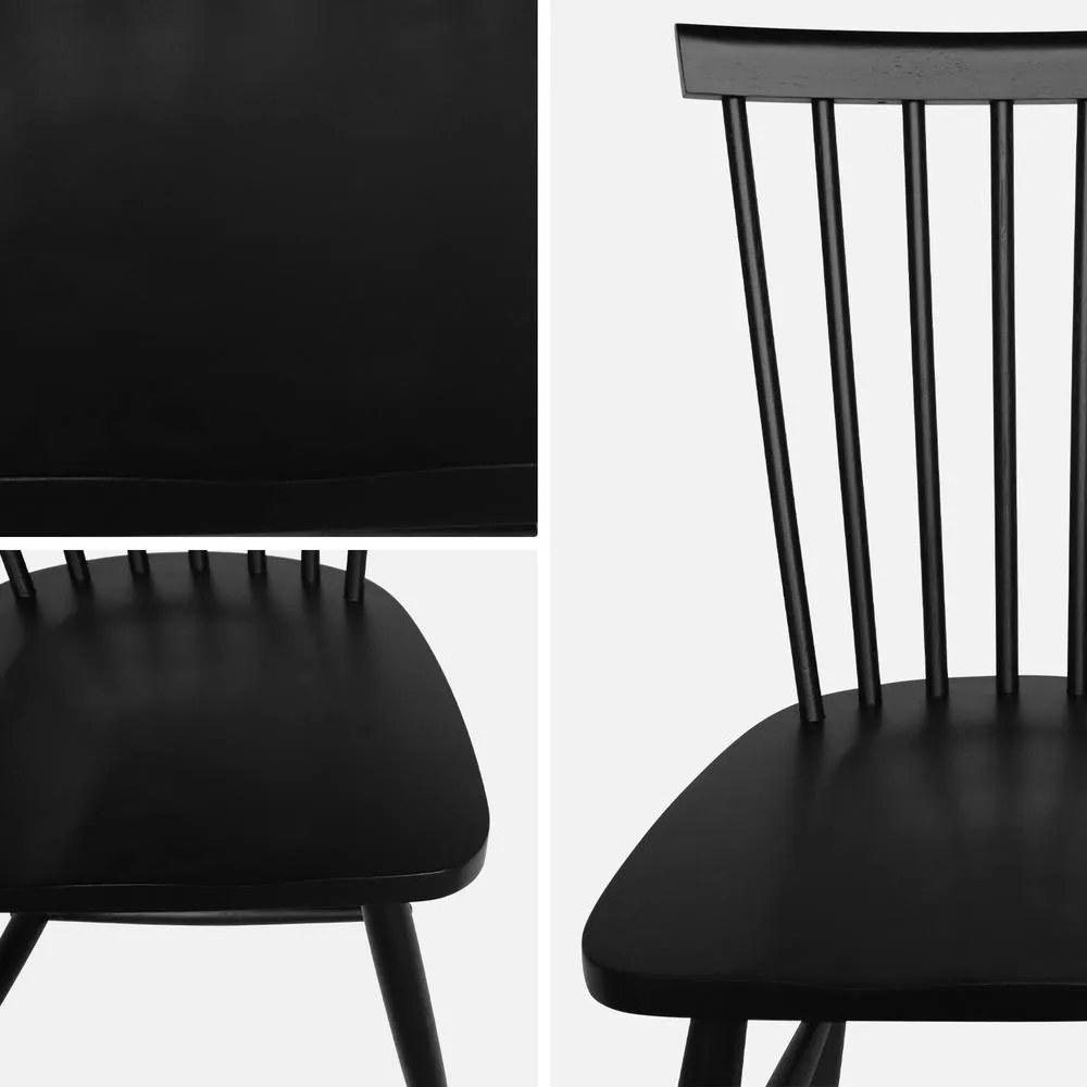 sweeek Pair Of Wooden Dining Chairs in Black 4