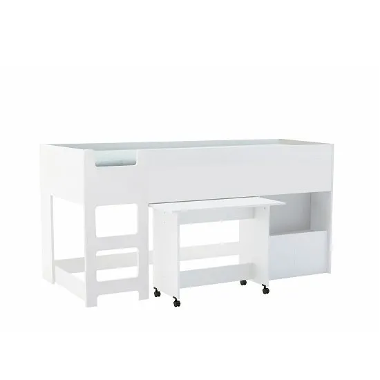 Fairy Childrens Bed In Matt White With Desk