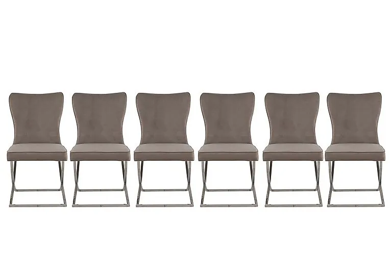 Vanquish Set of 6 Dining Chairs - Taupe