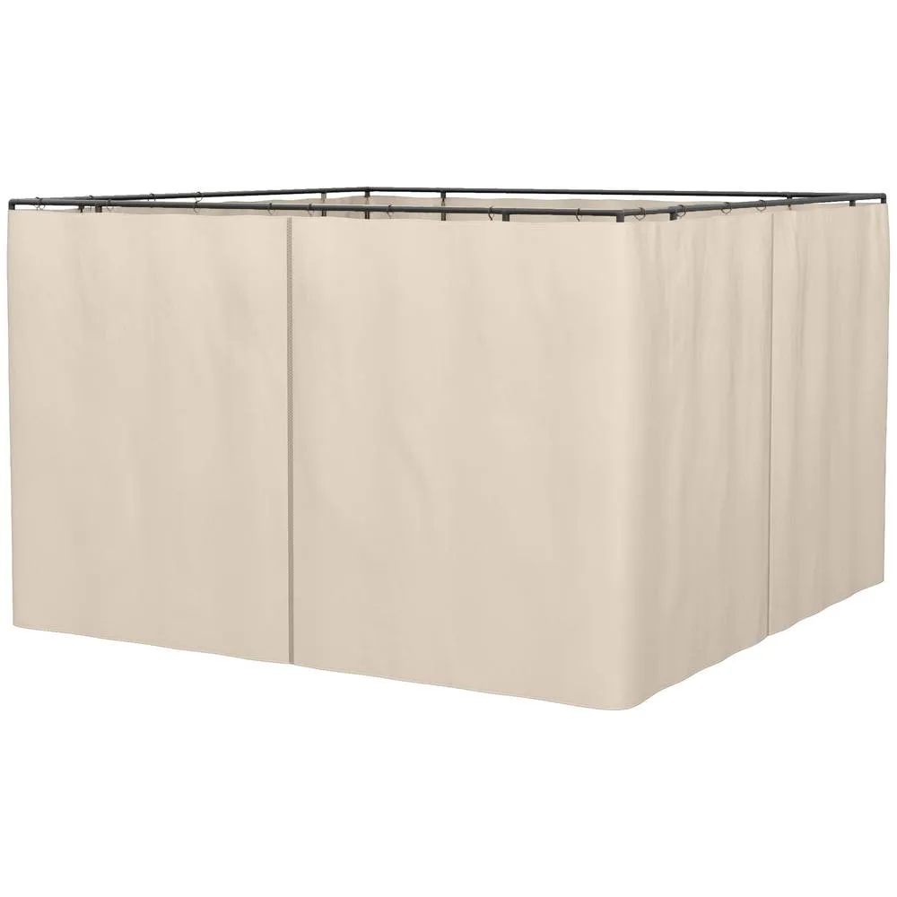 OUTSUNNY Universal Gazebo Replacement Sidewall Set w/ 4 Panels in Beige 2