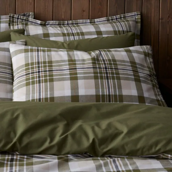 Oakley Woven Check 100% Cotton Duvet Cover & Pillowcase Set 4