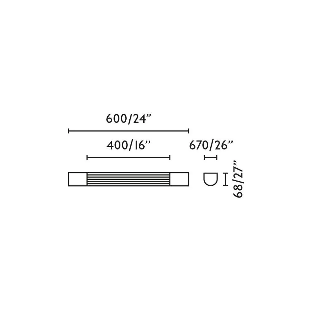 Netlighting Kiva 60cm LED Bathroom Wall Lamp Matt Black IP44 10W 2700K 2