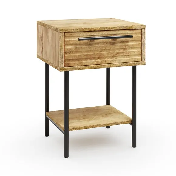 Bryant 1 Drawer Bedside Table, Mango Wood Effect 5