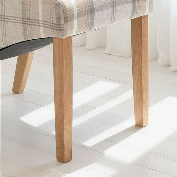 Set of 2 Chester Dining Chairs, Woven Check Fabric 2