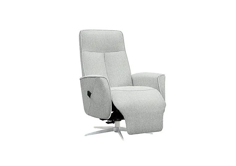 Maribo Fabric Lift and Rise Power Recliner Chair with Power Headrest and Chrome Base - Swift Cygnet