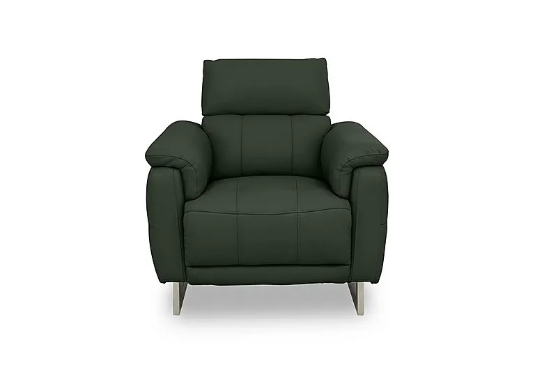 Moet Leather Power Recliner Chair with Telescopic Headrest - Oslo Pine