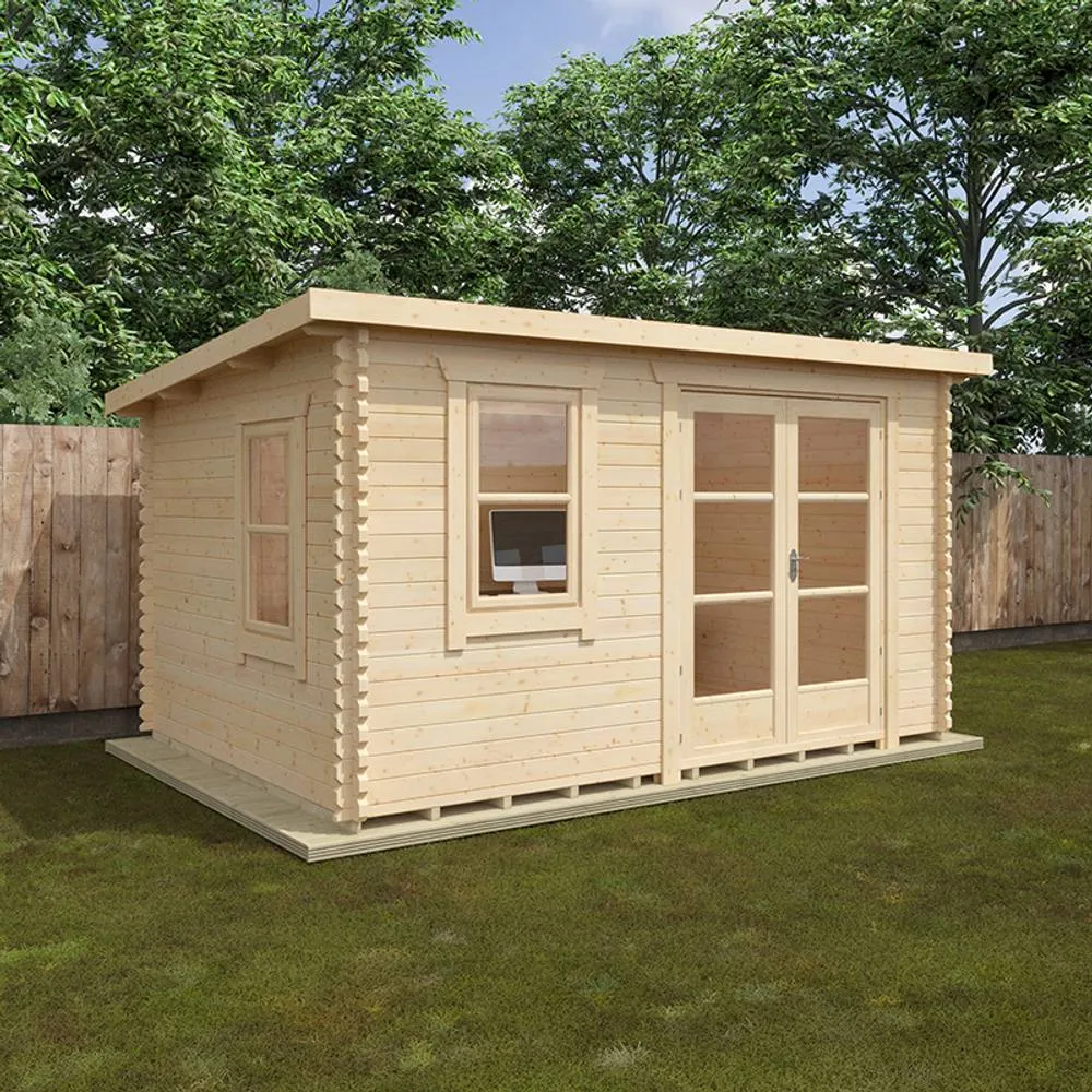 Buttercup Farm 14x10 The Belton 44mm Cabin - L415 x W295 x H232.8 cm in Natural 4