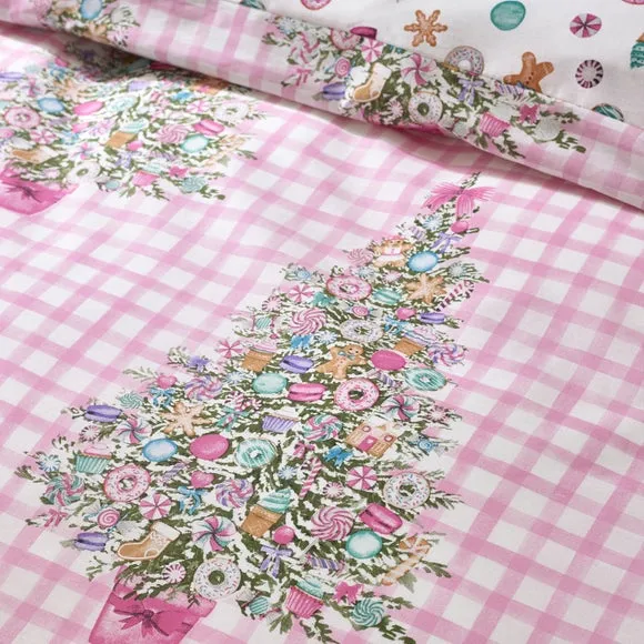 Catherine Lansfield Christmas Sweets and Treats Polycotton Duvet Cover & Pillowcase Set 4
