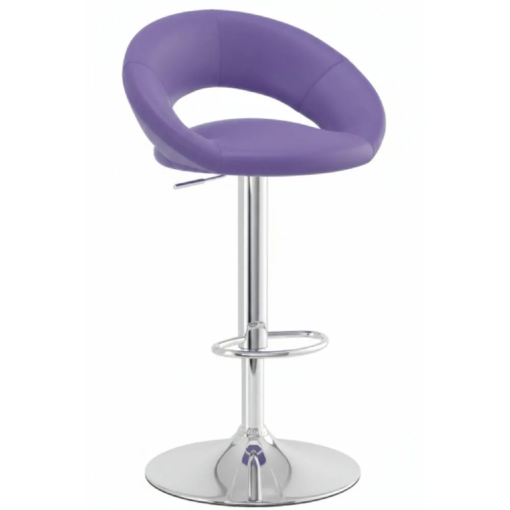 netfurniture Serene Purple Padded Kitchen Breakfast Bar Stool Height Adjustable