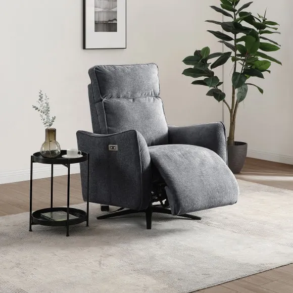 Emil Chenille Recliner Swivel Chair 2