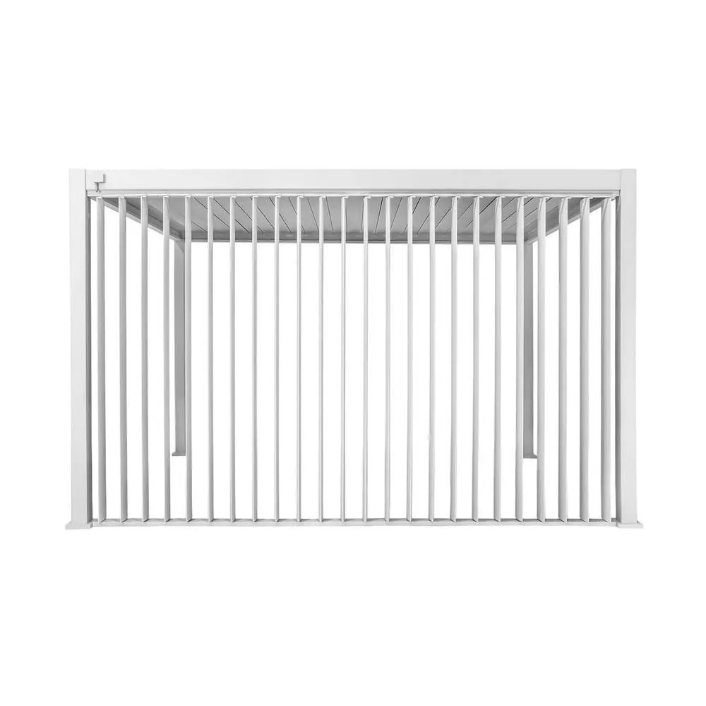 sweeek Louvered pergola 4x3m & 4m vertical adjustable louver panel in White 4