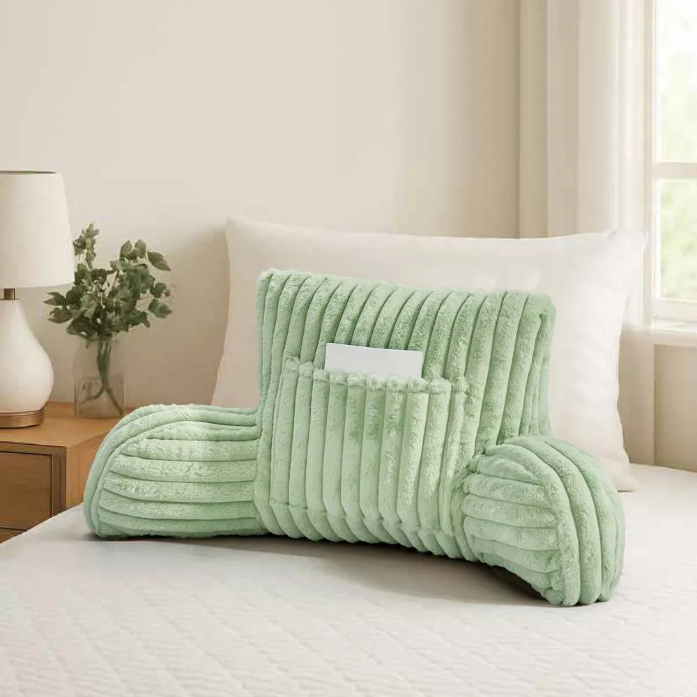 GAVENO CAVAILIA Super Comfy Ribbed Warm Cuddle Cushion in Light Green