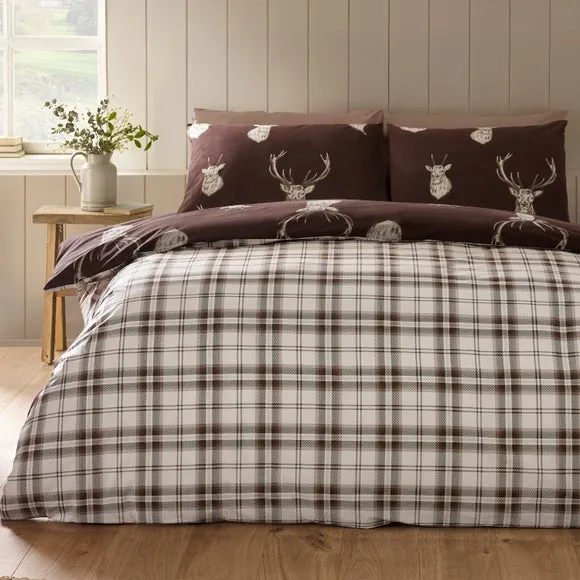 Catherine Lansfield Stag Polycotton Duvet Cover & Pillowcase Set 2