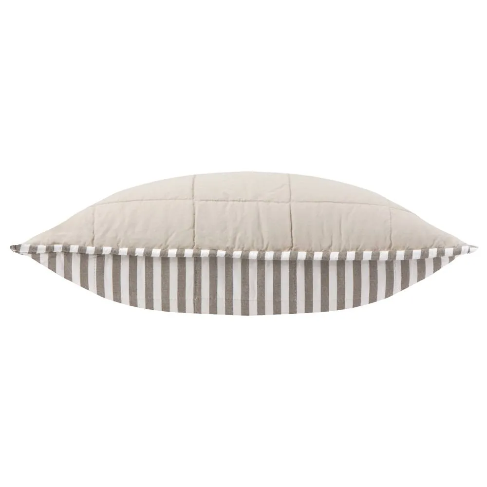 Yard Hebden Striped 100% Cotton Cushion in Stone 5