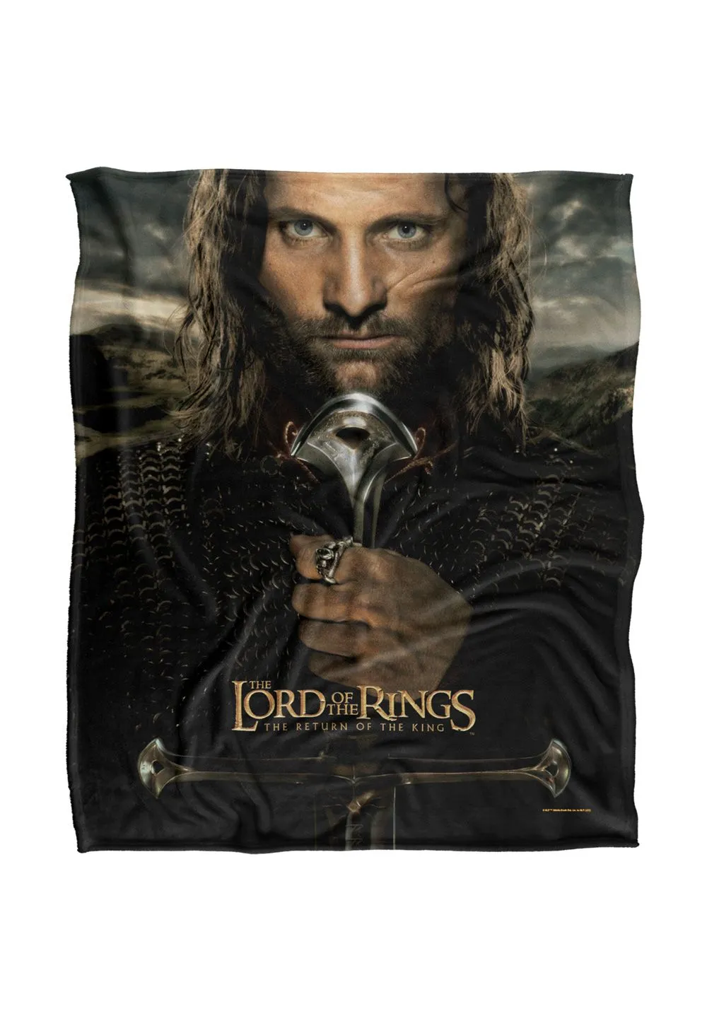 Warner Brothers Lord Of The Rings Aragorn Officially Licensed Silky Touch Super Soft Throw Blanket 152 x 127 cm in White